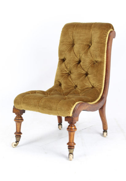 Small Victorian Walnut Slipper Chair
