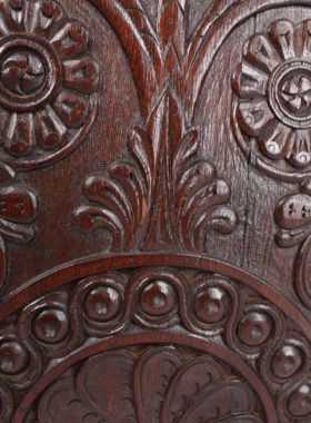 Victorian Gothic Revival Carved Oak Corner Cupboard