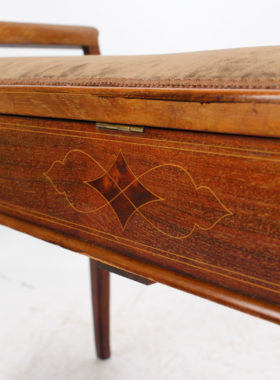 Edwardian Mahogany Inlaid Duet Piano Stool