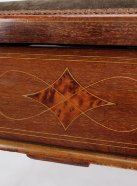 Edwardian Mahogany Inlaid Duet Piano Stool