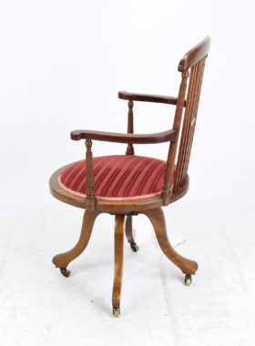 Edwardian Inlaid Mahogany Swivel Chair