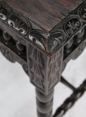 Small Victorian Gothic Revival Oak Table