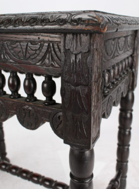 Small Victorian Gothic Revival Oak Table