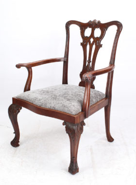 Edwardian Mahogany Chippendale Desk Chair