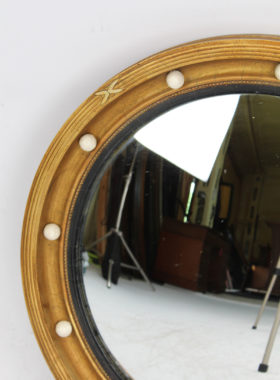 Edwardian Gilt Convex Mirror