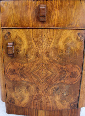 Art Deco Walnut Bedside Cabinet