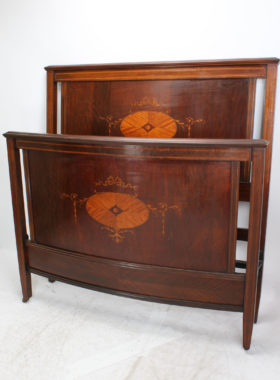 Antique Mahogany Inlaid Double Bed