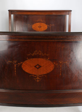 Antique Mahogany Inlaid Double Bed