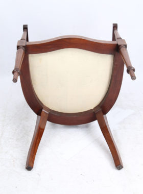 Pair Edwardian Inlaid Mahogany Tub Chairs