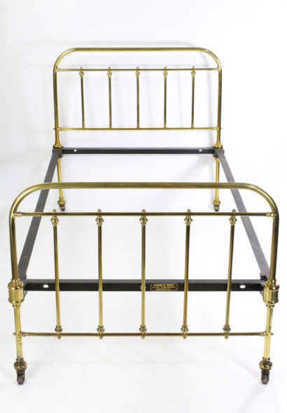Antique Large Single Brass Bed Hoskins Sewell