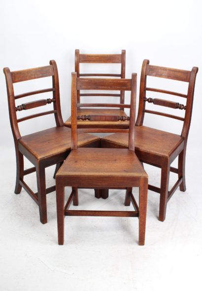 Set 4 Victorian Mahogany Kitchen Chairs