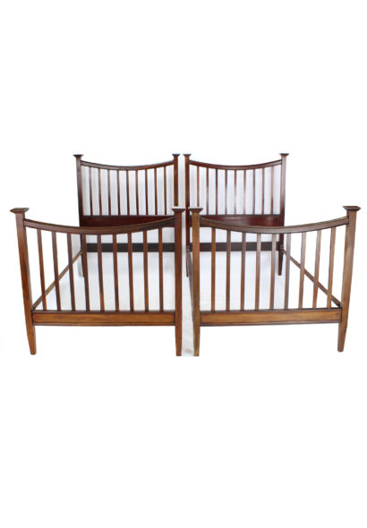 Pair Large Single Arts and Crafts Beds