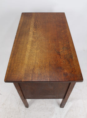 Small Edwardian Oak Single Pedestal Desk