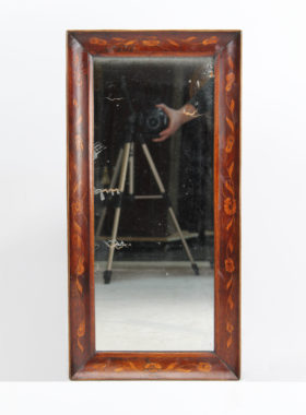 Antique Dutch Mahogany Inlaid Mirror