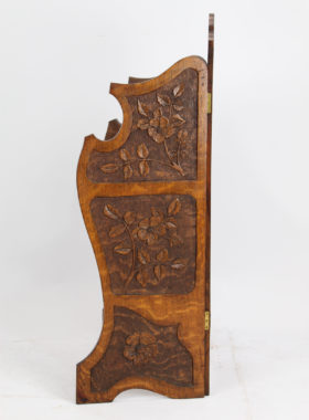 Arts and Crafts Carved Oak Fire Screen
