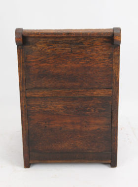 Victorian Gothic Revival Oak Coal Box