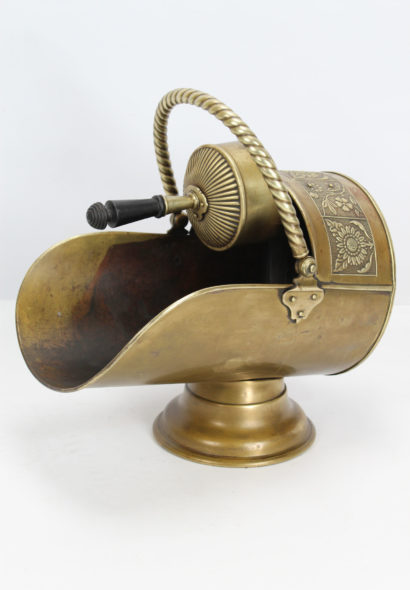 Victorian Brass Helmet Coal Scuttle