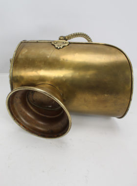 Victorian Brass Helmet Coal Scuttle