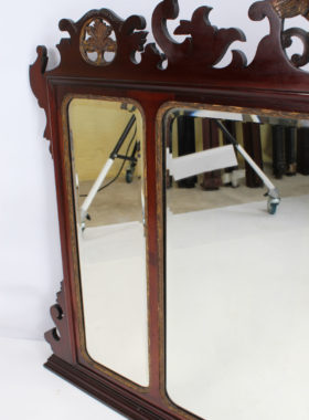 Edwardian Chippendale Overmantle Mirror