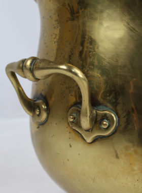 Victorian Brass Helmet Log Bin