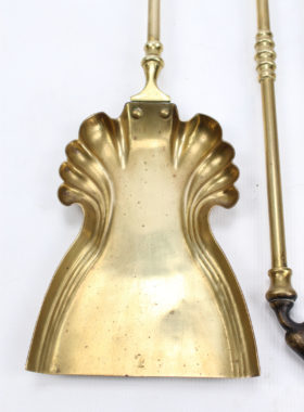 Set Victorian Brass Fire irons