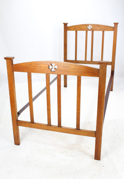 Edwardian Arts Crafts Oak Single Bed