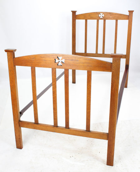 Edwardian Arts Crafts Oak Single Bed