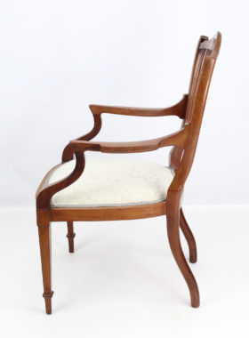 Victorian Mahogany Inlaid Armchair