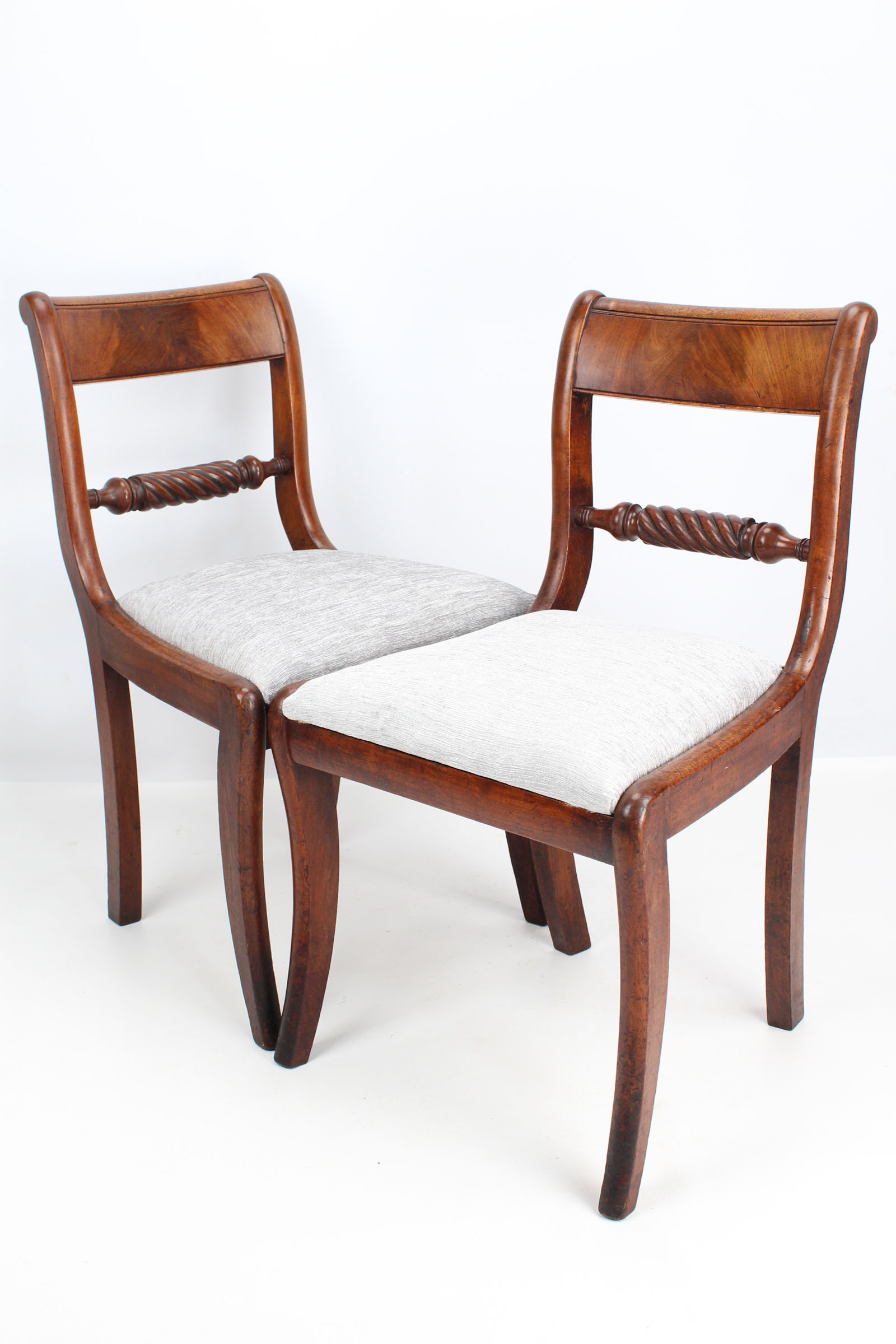 Pair Antique Regency Mahogany Rope-Twist Chairs