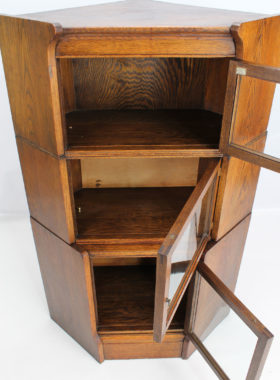 Oxford Sectional Stacking Corner Oak Bookcase