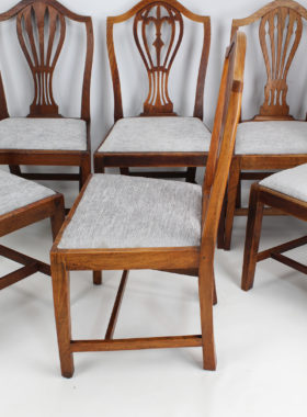 Antique Harlequin Set 6 Dining Chairs