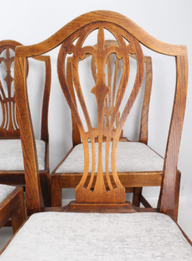 Antique Harlequin Set 6 Dining Chairs