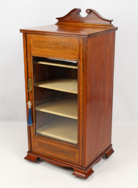 Victorian Mahogany Inlaid Music Cabinet