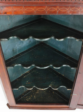 Georgian Mahogany Inlaid Corner Cupboard