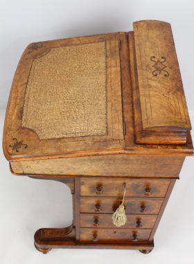 Victorian Burr Walnut Davenport Desk