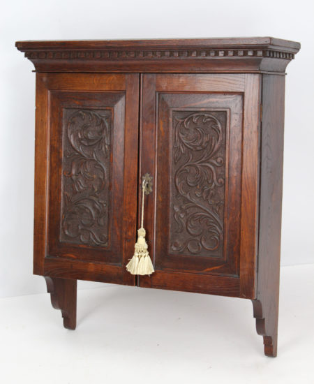 Victorian Carved Oak Hanging Cabinet