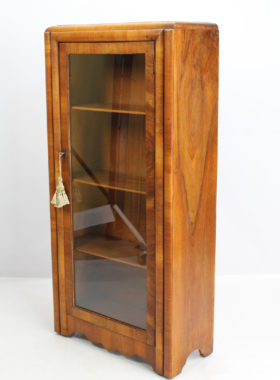 Slim Art Deco Oak Bookcase