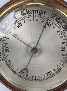 Antique Oak Aneroid Barometer