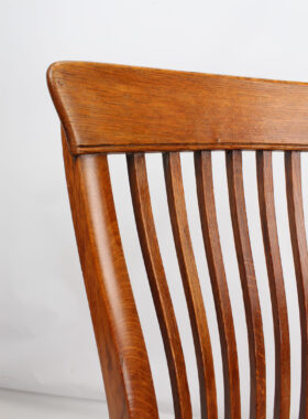 Pair Edwardian Oak Chairs