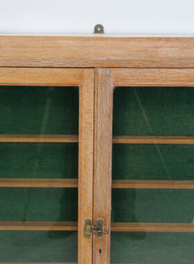 Art Deco Limed Oak Hanging Display Cabinet