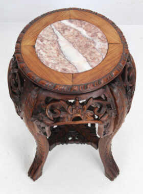 Chinese Marble Topped Urn Stand Coffee Table