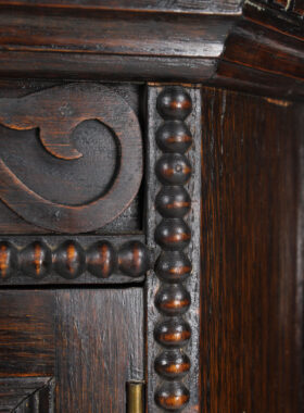 Jacobean Revival Oak Corner Cupboard