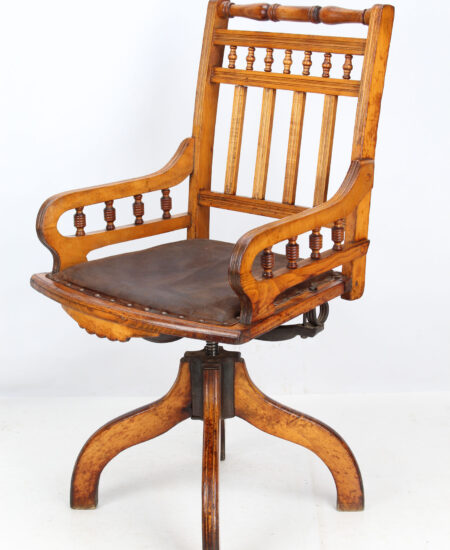 Edwardian Beechwood Swivel Desk Chair