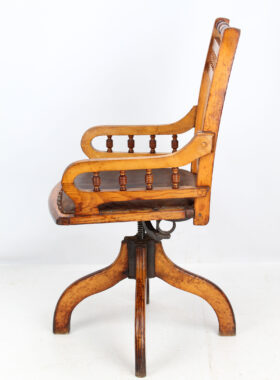 Edwardian Beechwood Swivel Desk Chair