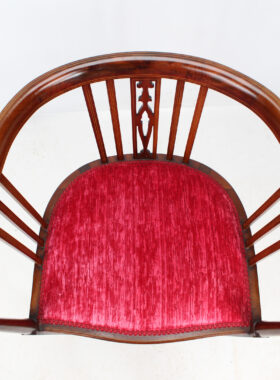 Edwardian Mahogany Inlaid Tub Chair