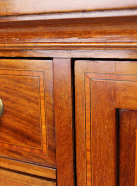 Edwardian Mahogany Inlaid Music Cabinet