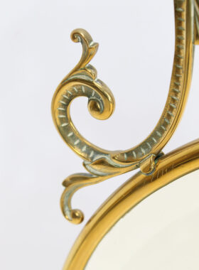 Victorian Brass Mirror Fire Screen