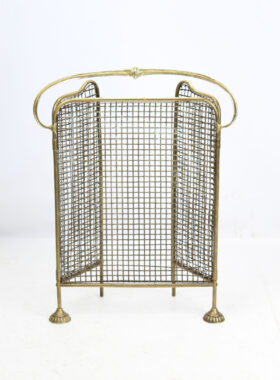 Art Nouveau Brass Folding Spark Guard