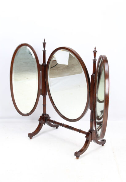 Edwardian Mahogany Triptych Dressing Table Mirror
