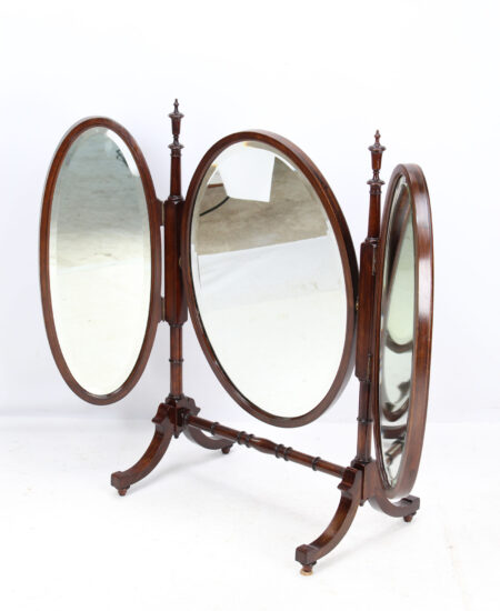 Edwardian Mahogany Triptych Dressing Table Mirror